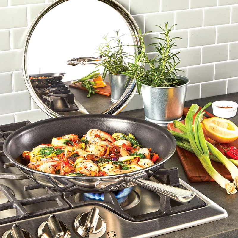 All-Clad D3 Pro Nonstick 3-Ply Bonded Cookware, Egg Perfect Pan, 9"