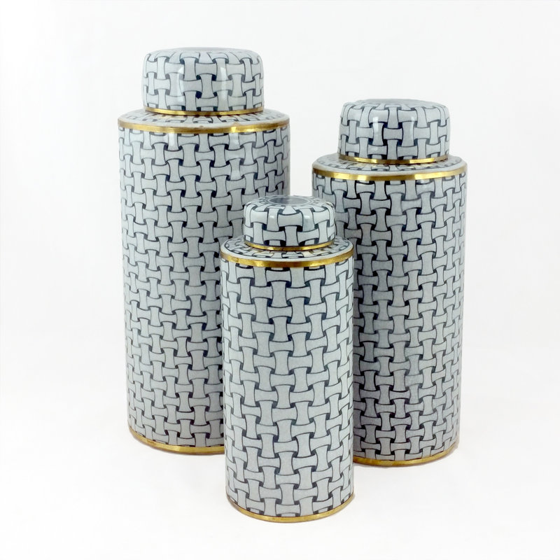 Porcelain China Canister - Set of 3