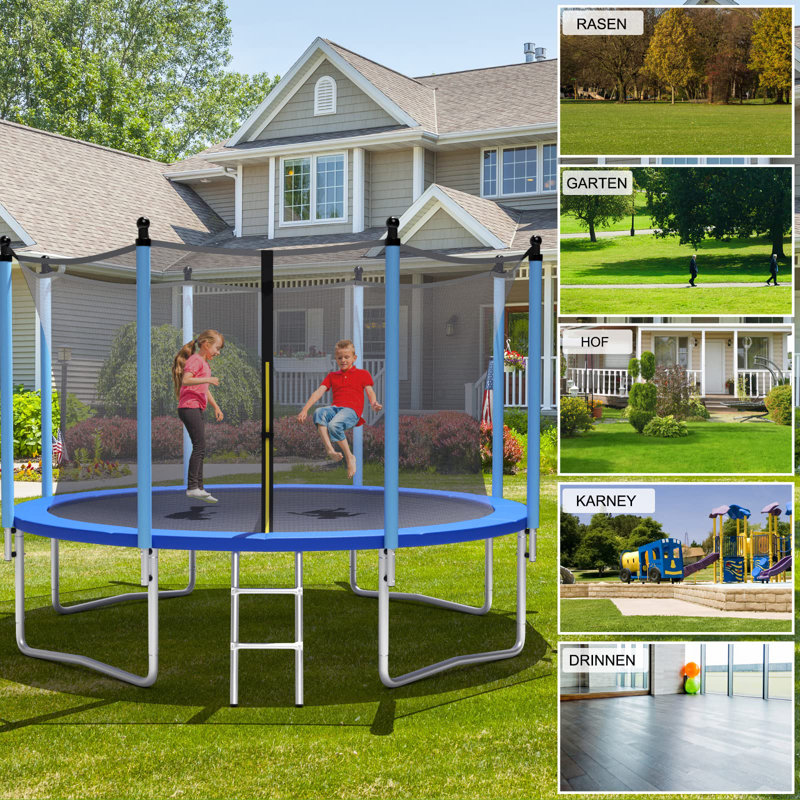 Jeannette 14' Trampoline With Safety Enclosure