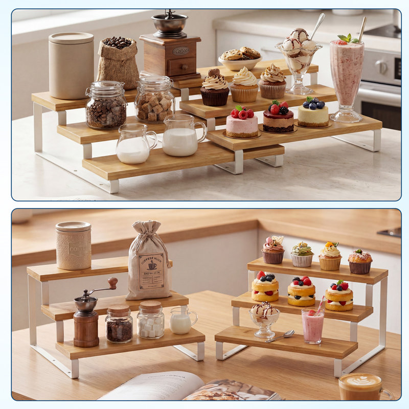 Freestanding Spice Rack, Natural/White