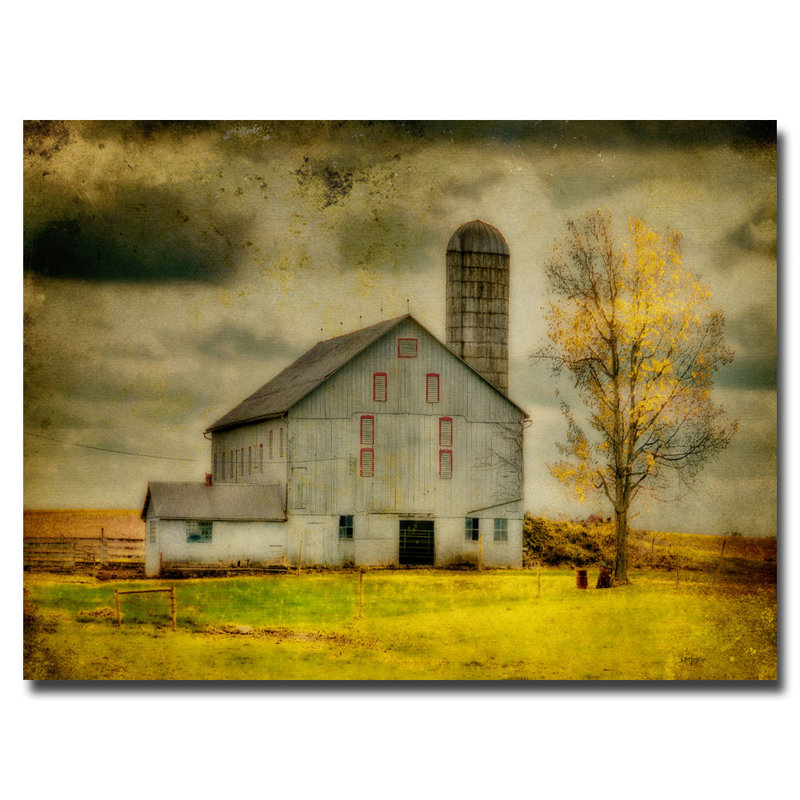 « old grange on orage-après-midi », reproduction d’art sur toile, H 16 po x l 24 po x P 2 po