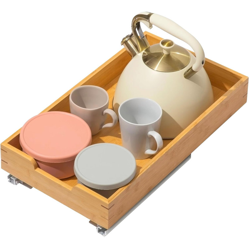 Organisateur de bureau en bambou avec rails coulissants en métal épais, H 4 po x l 11 po x P 20 po
