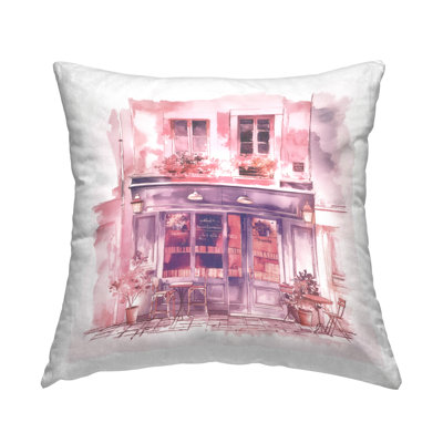 Coussin décoratif rose Bistro Bistro par Steve Hunziker