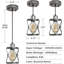 Industrial Pendant Lighting For Kitchen Island, Rustic Mini Cage Pendant Light, Farmhouse Pendant Lamp With Silver Grey Adjustable For Dining Room, Hallway, Entryway, Bedroom