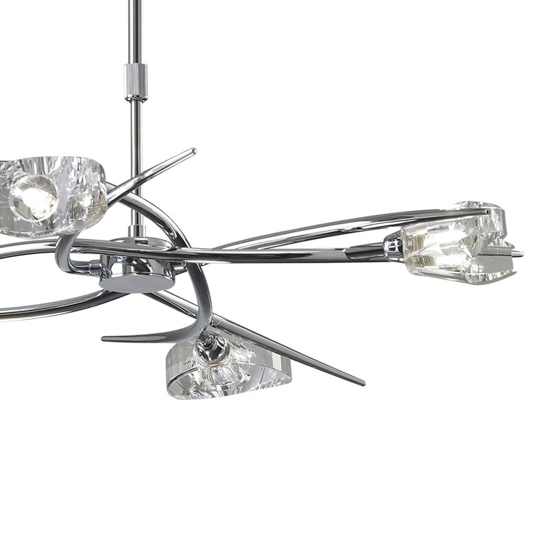 Drossett 4 - Light Shaded Chandelier, Polished Chrome