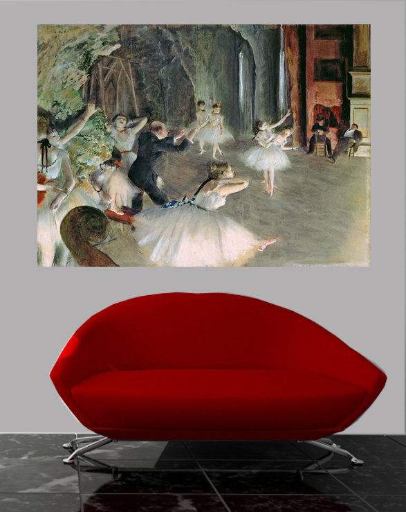 Adhésif décoratif Degas, la répétition du ballet sur scène (19e), H 26 po x l 36 po