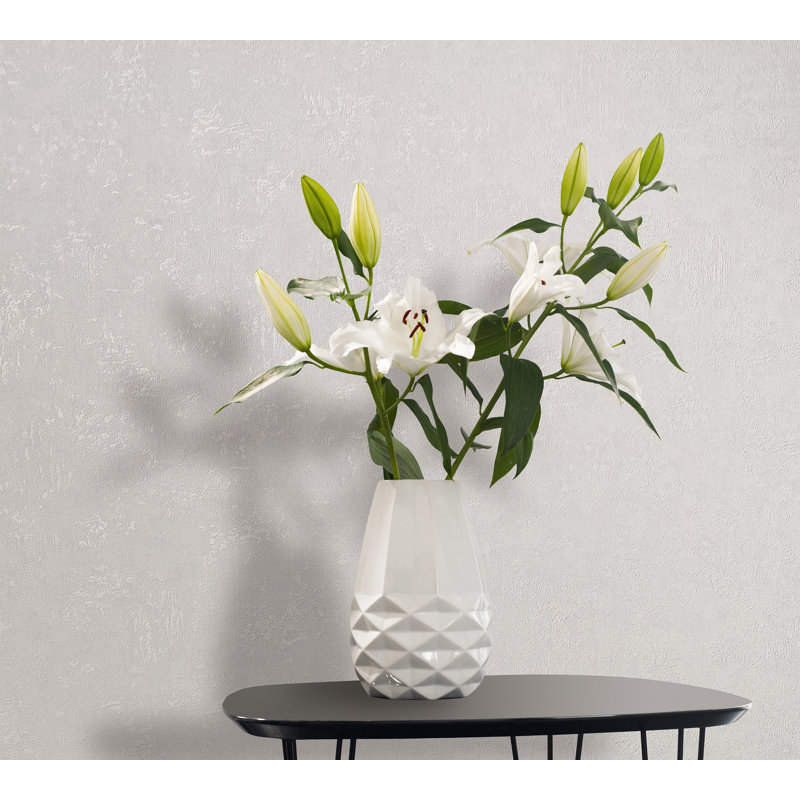 Naryah Kumano Collection Textured Plaster 10.05M X 53Cm Wallpaper Roll, White