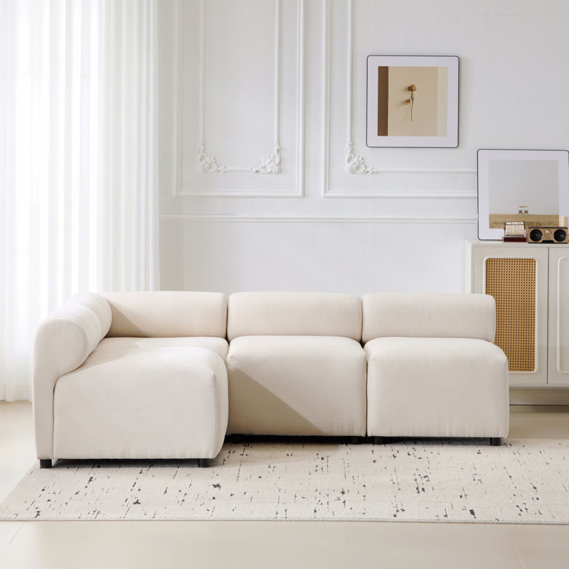Canapé modulaire de base, canapé modulaire en forme de L 4 pièces, H 27 po x l 83 po x P 57 po