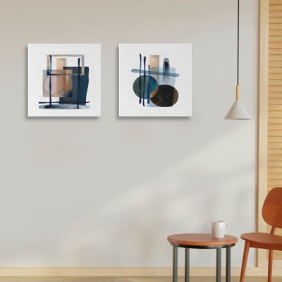 Élégantes toiles décoratives (2 pièces) de 15,8 po x 15,8 po chacune | 100% toile avec cadre 100% bois | Parfait pour la décoration de salon ou de chambre à coucher, art accrocheur pour les espaces modernes