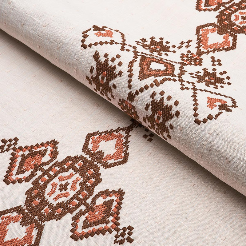 Nadira Embroidery Fabric, Cocoa