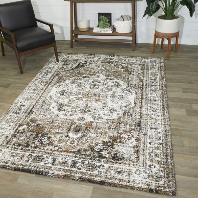 Tapis oriental brun / beige, Rectangle 5 pi 3 po x 7 pi