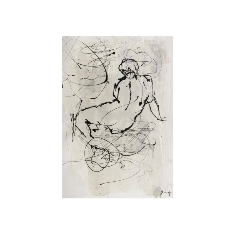 Contour Figure II Painting by Altamura Stefano, Knife Gel, 53" H x 36" W x 1.5" D