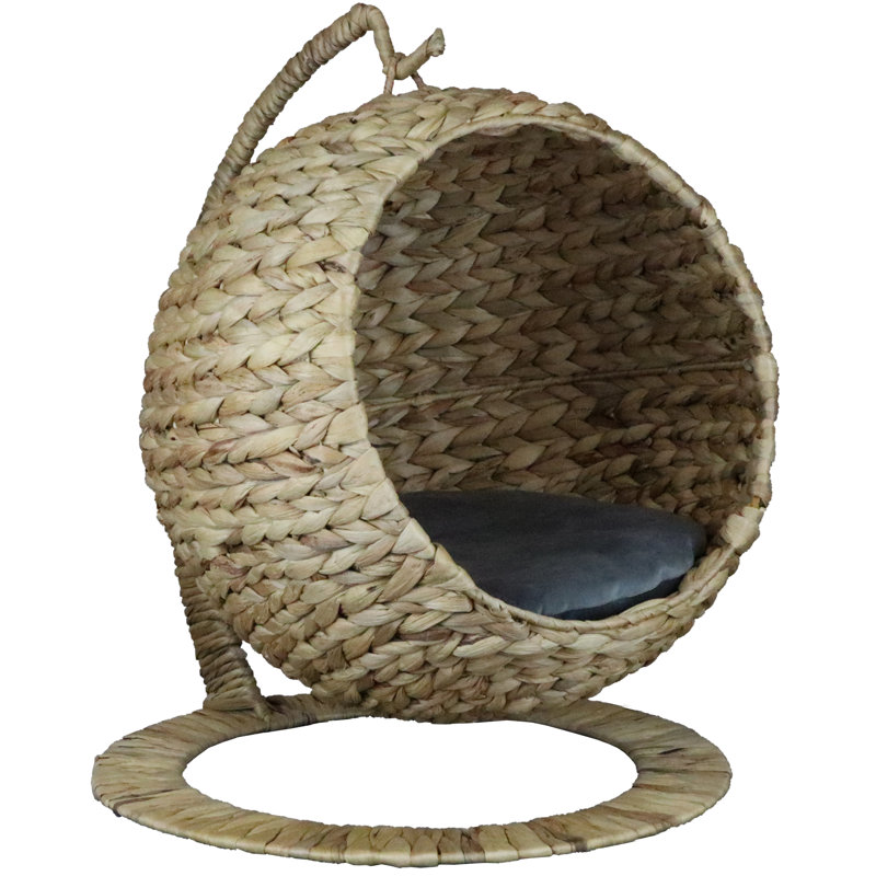 Drum Velvet Elevated Pet Bed, Grey