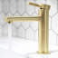 Robinet de lavabo de salle de bain monotrou monocommande en laiton massif-121794655