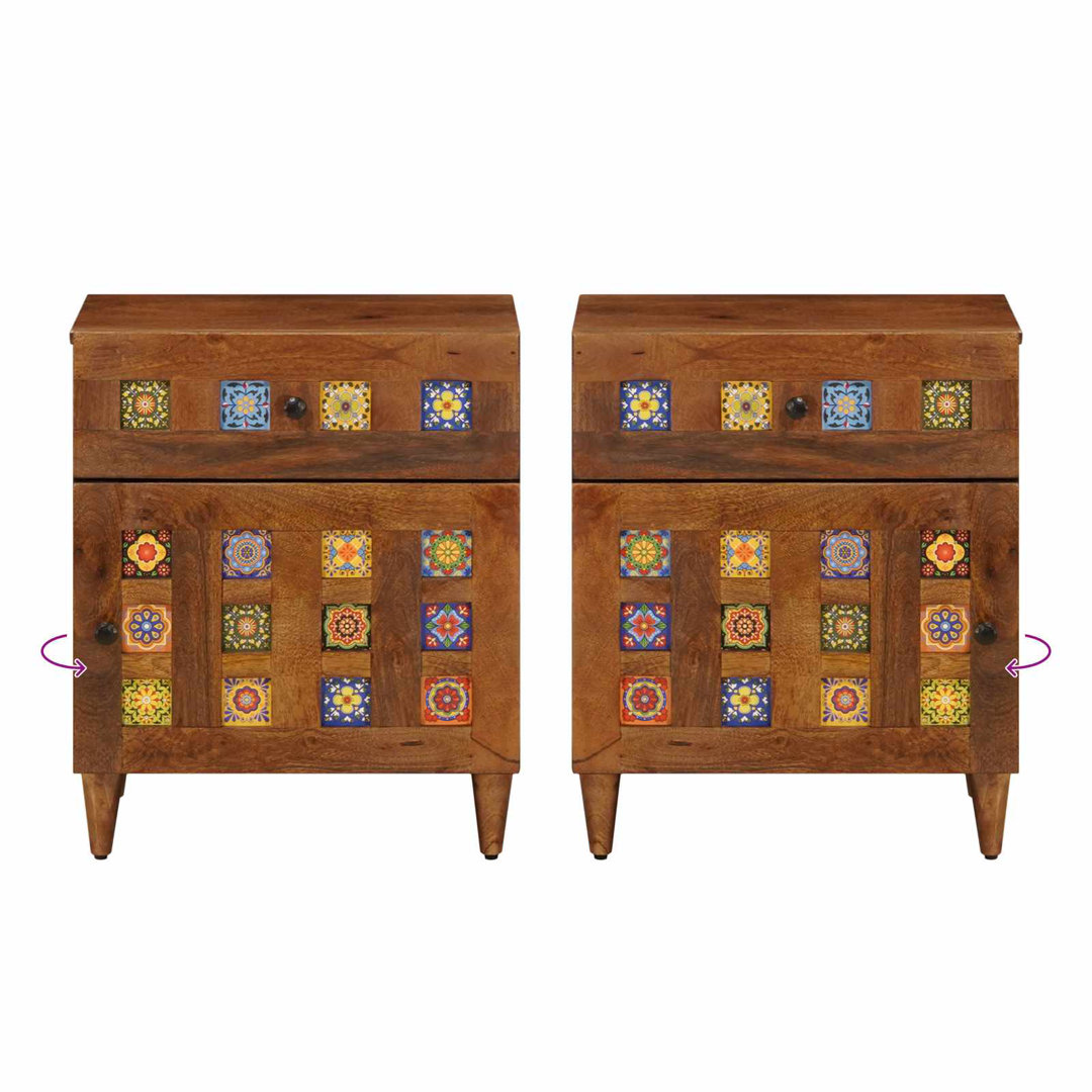 50cm W Solid Wood Bedside Table