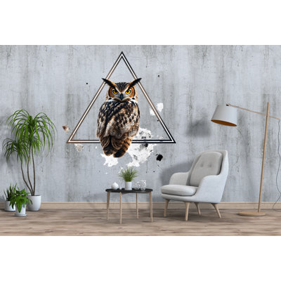 Décoration murale hibou géométrique moderne industriel hibou 346Mv