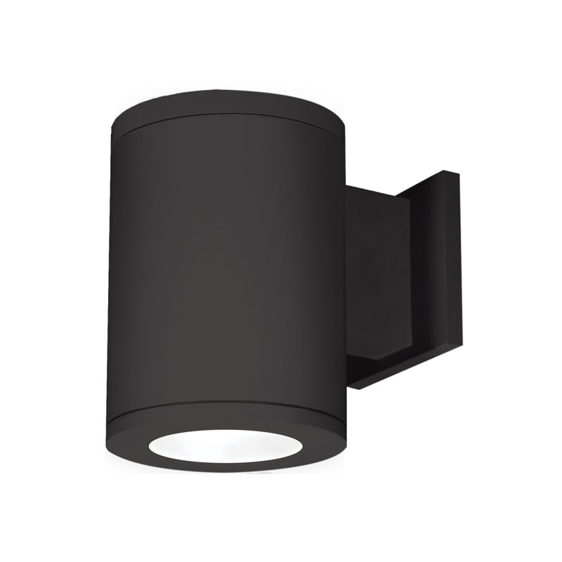 Applique à bras extérieur à del Tube, Noir, H 9,5 po x l 6 po