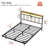 Floating Bed Frame with Storage Headboard,Modern Metal Platform Bed with LED & Charging Station,No Box Spring Needed-415207655