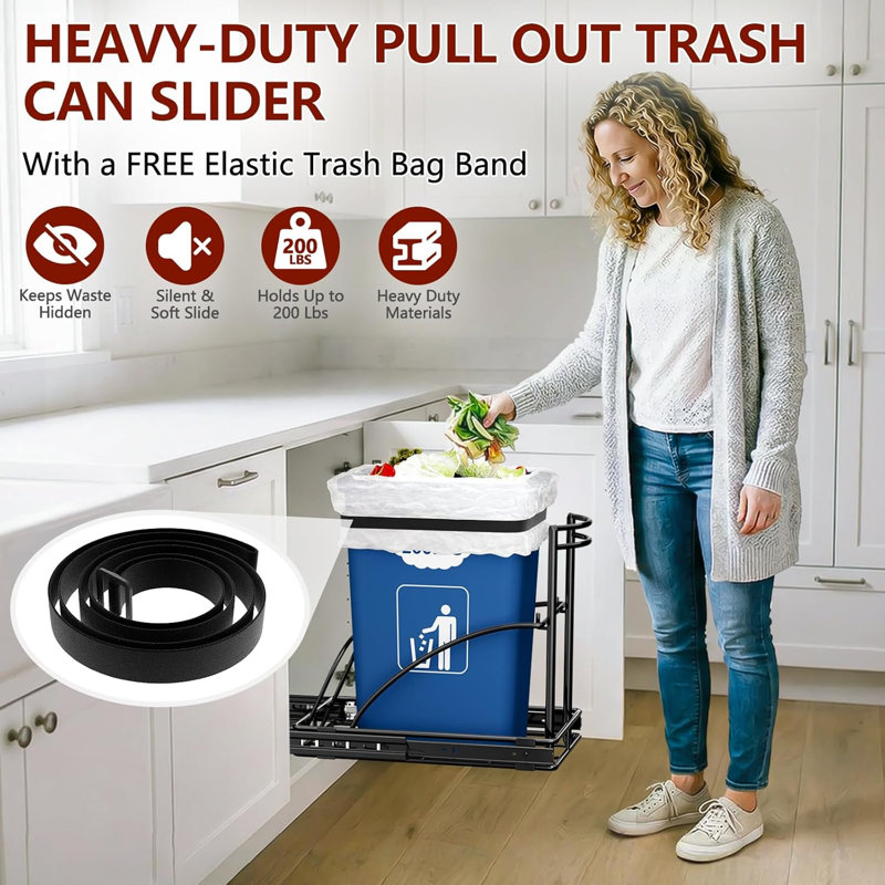 Pull Out Kit with Full Extension Slide for Kitchen and Bathroom, No Bin