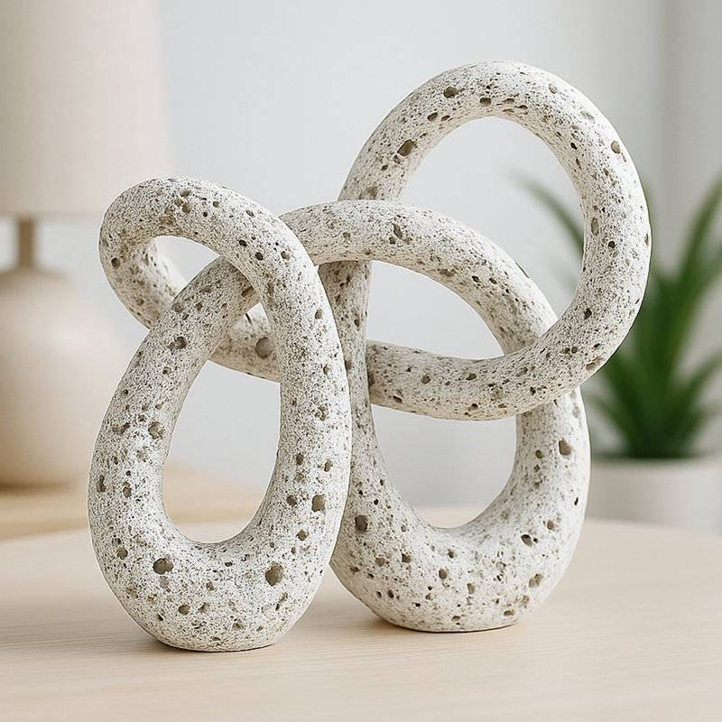 Moon Crater Resin Abstract Knot Art Sculpture Tabletop Decor