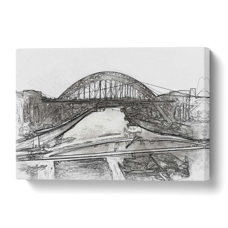 Tyne Bridge Linking Newcastle - Wrapped Canvas, 60 cm H x 90 cm W