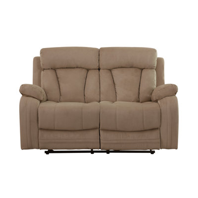 Reclining Transitional Microfiber Fabric Loveseat