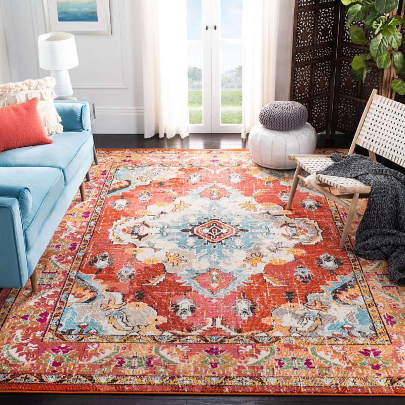 Almyra Oriental Area Rug, Rectangle 12' x 18', Orange