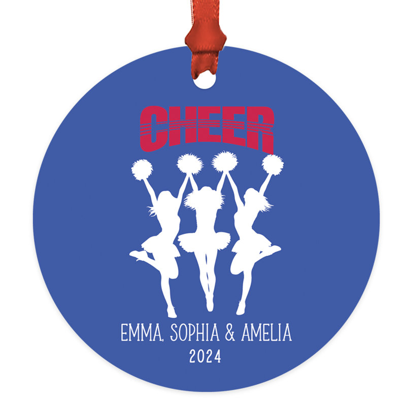 Ornement personnalisé en métal Cheer, nom personnalisé, décoration d'arbre de Noël, Oui
