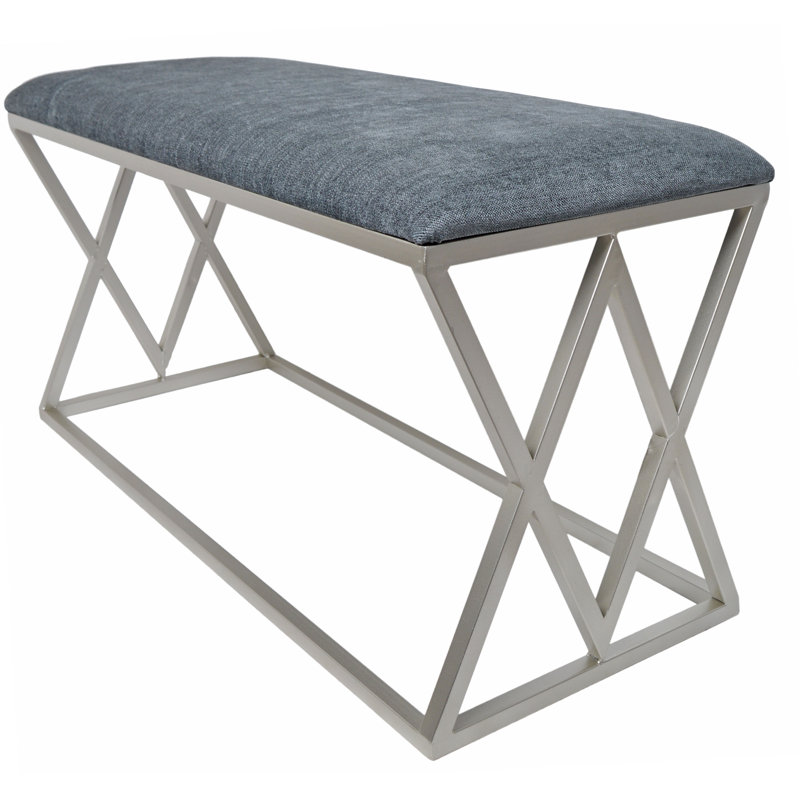 Bennay Polyester Upholstered Bench, Grey