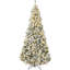 Décoration de Noël d'arbre de Noël artificielle haute 7,5 pi avec 1188 branches floquées par la neige, 500 lumières DEL blanc chaud, ouverture automatique