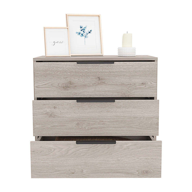 Commode 3 tiroirs Dawsmere, Gris