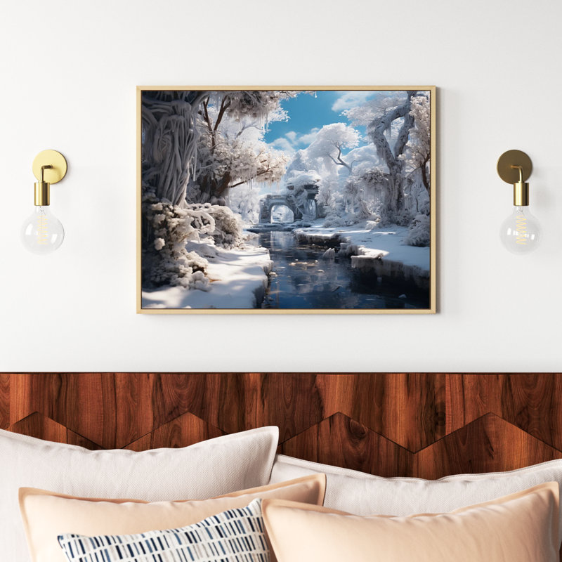 Winter River Harmony I, Cadre naturel flottant, H 24 po x l 32 po x P 1 po