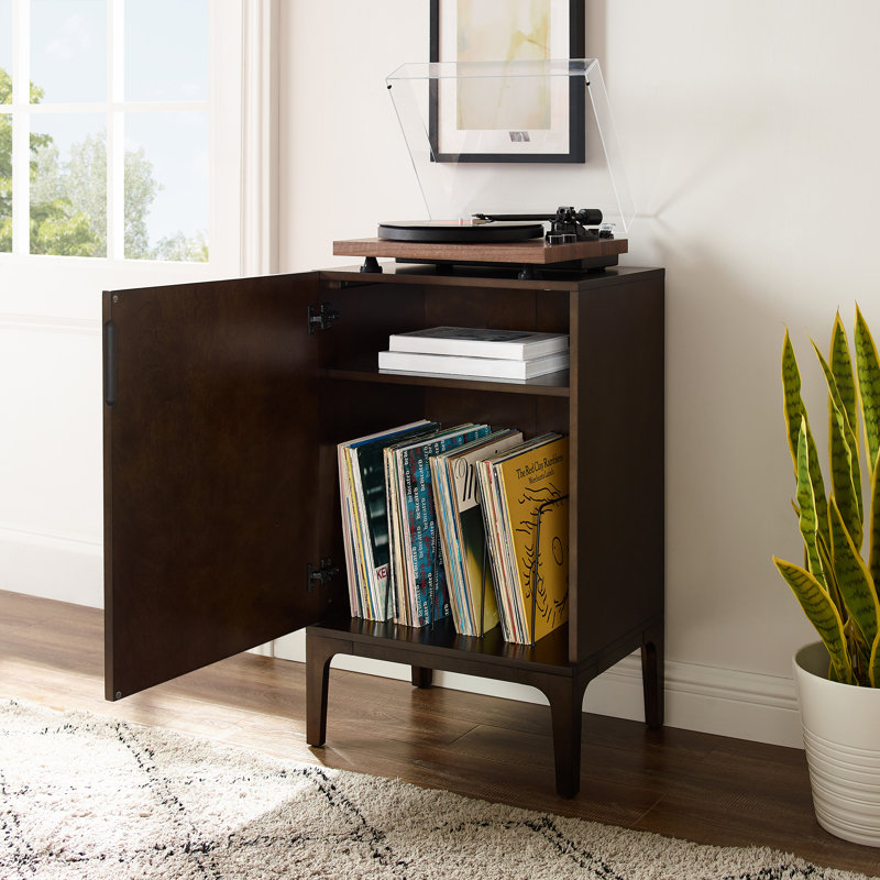 H Media Shelves, 33.75" H x 20.75" W x 15.75" D, Brown