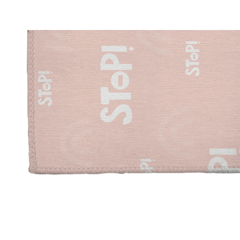 Stop Slate Kids Play Mat, Rectangle 5' x 7', Pink/Ivory