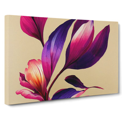 Fanciful Watercolour Flowers - Wrapped Canvas