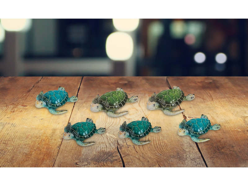 Mini-tortue de mer bleue et verte 6 pièces 6 pièces