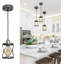 Luminaire suspendu industriel pour îlot de cuisine, mini luminaire suspendu cage rustique, luminaire suspendu de style campagnard avec gris argenté réglable pour la salle à manger, le couloir, le vestibule, la chambre à coucher
