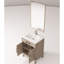 Meuble-lavabo en chêne gris 61 cm (L) x 46 cm (P) avec comptoir en acrylique, robinetterie, miroir de 46 cm et plateau de 61 cm inclus.