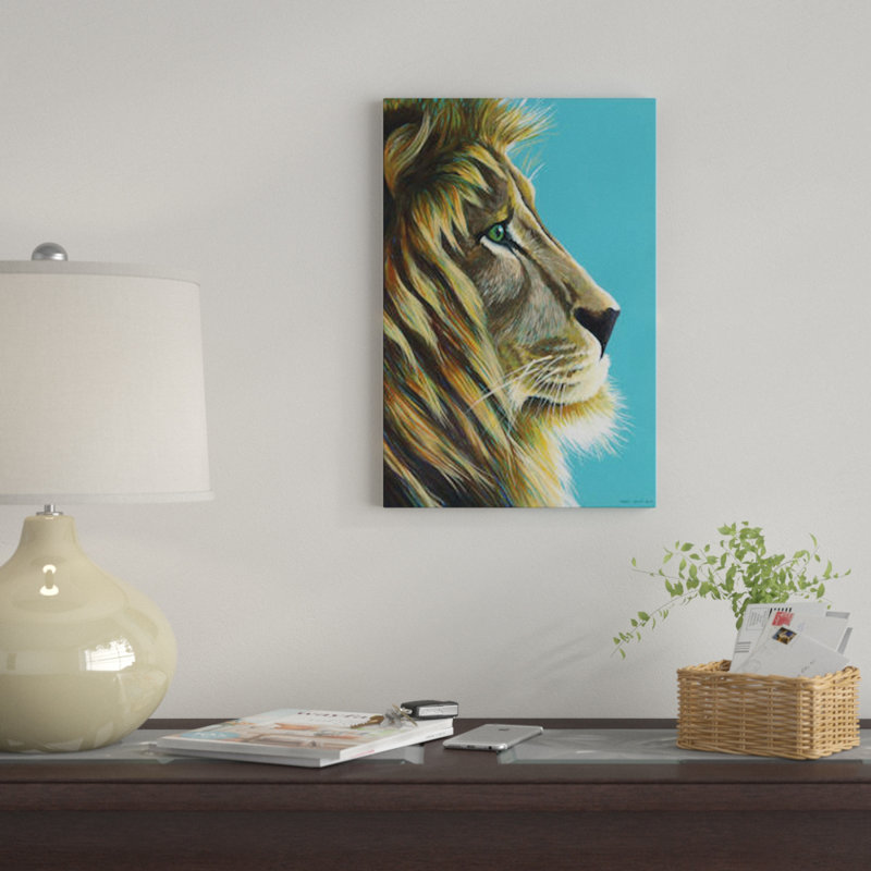 «Lion King» par Kirstin Wood, impression sur toile tendue, H 26 po x l 18 po x P 1,5 po, Toile tendue, Pas de tapis