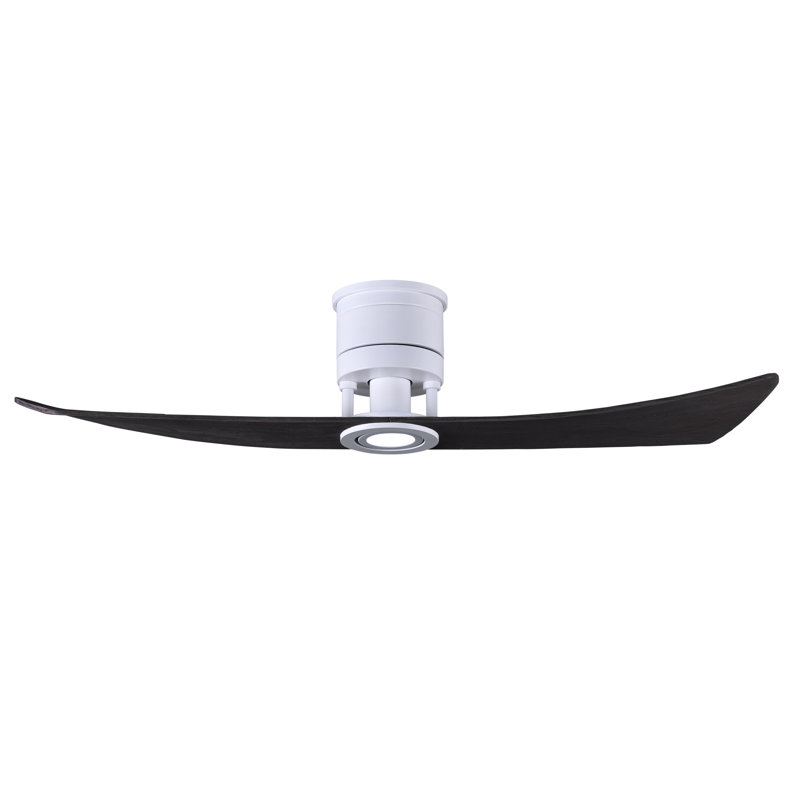 Lindsay LED Flush Mount Ceiling Fan, Matte White, Matte Black