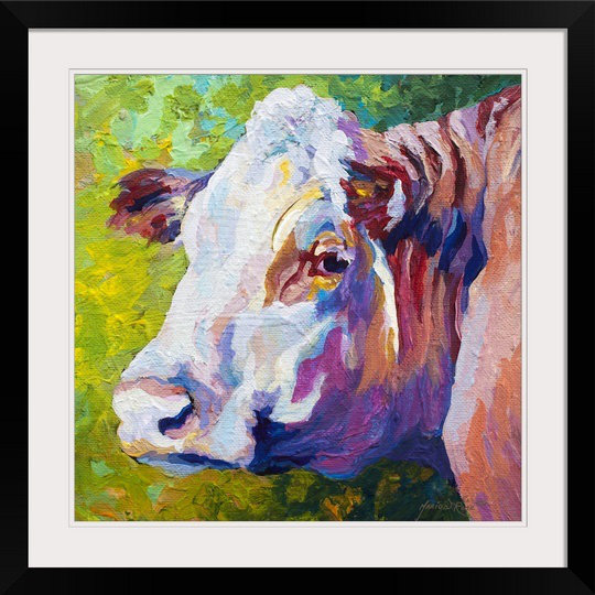 Anke Marion Rose - Print, 37" H x 37" W x 1" D, Black Framed Print