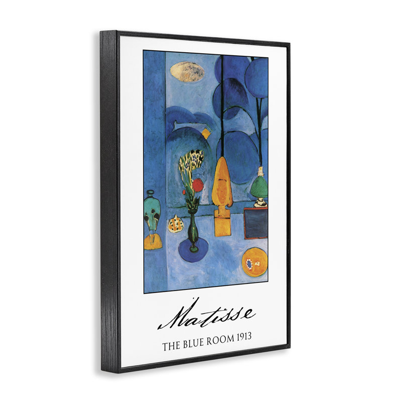 Estampe numérique Matisse The Blue Room, design par Vintage Hustle, H 18 po x l 12 po, Giclée encadrée noir minuit