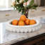 Sagebrook's Julienne Elegant 18" Windsor Carved Marble Tray, White Timeless Centerpiece for Any Setting