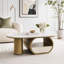 Table basse ovale moderne de luxe avec tiroir de rangement-621037391
