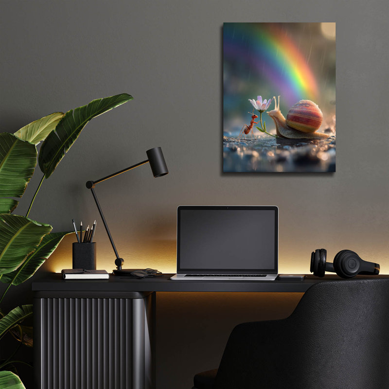  «At The End Of The Rainbow» par Ann Klee, art mural en verre acrylique, 12 po x 16 po
