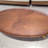 Chebo Retro Oval Coffee Table with Wood Grain Finish and Gold Metal Legs