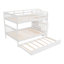 Lit superposé double avec lit gigogne, rangement et barrière de sécurité, idéal pour la chambre à coucher et le dortoir afin de maximiser l'espace et le confort-2131154763