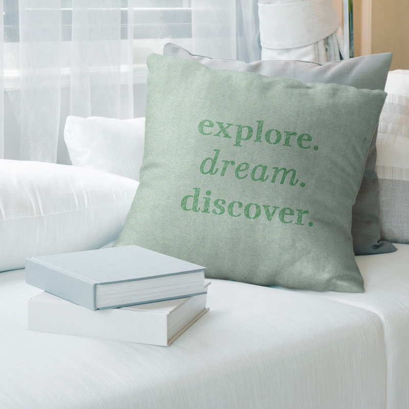 Coussin Handjet, 14 po x 14 po, Vert, Housse de coussin seulement - sans coussin