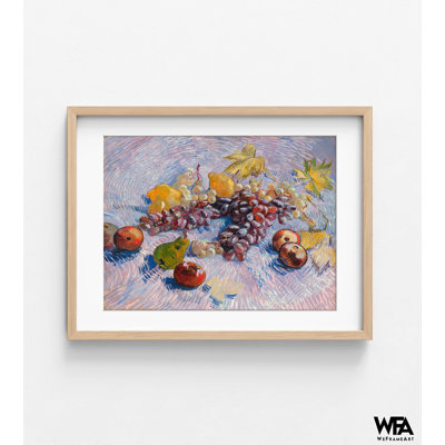Raisins, citrons, poires et pommes par Vincent Van Gogh, impression de peinture à l'huile de fruits, impression murale de nourriture, reproduction de style Van Gogh, art mural encadré