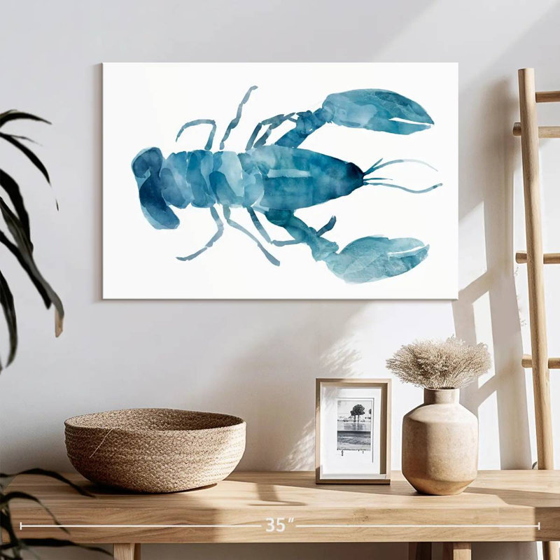 Homard Brampt bleu turquoise, H 16 po x l 24 po